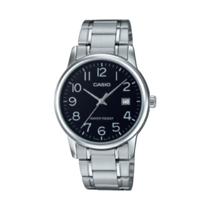 Casio General MTP-V002D-1B Silver Stainless Steel Band Men Watch